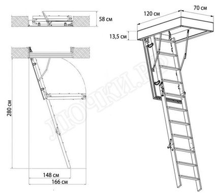 Чердачная лестница Oman Termo 700*1200*2800 Чердачная лестница Oman Termo 700*1200*2800