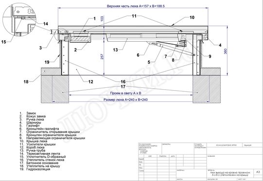 Люк для выхода на кровлю Оптимус 1000*2000 Люк для выхода на кровлю Оптимус 1000*2000